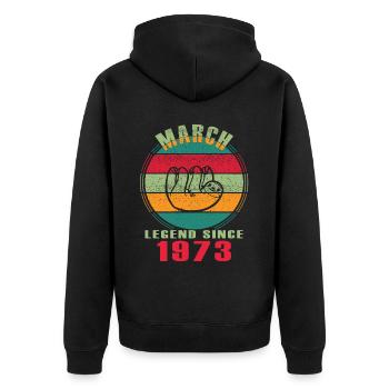 Lazy Sloth Mars 1973 Millésime - Veste à capuche bio Premium Unisexe - noir - Dos - Nico (187cm)