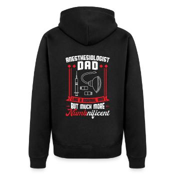 Papa anesthésiste - Veste à capuche bio Premium Unisexe - noir - Dos - Nico (187cm)