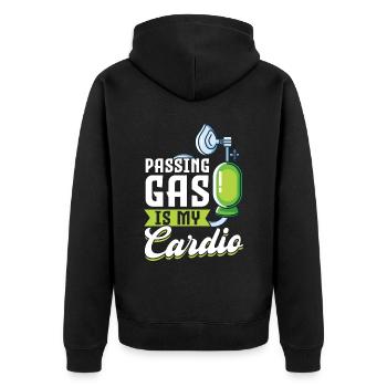 Le passage des gaz est mon cardio - Anesthésiste - Veste à capuche bio Premium Unisexe - noir - Dos - Nico (187cm)