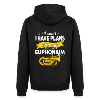 Funny Brass Horn Marching Band Euphonium - Unisex Premium Organic Zip Hoodie - black - Back - Nico (187cm)