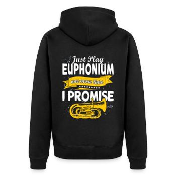 Funny Brass Horn Marching Band Euphonium - Unisex Premium Organic Zip Hoodie - black - Back - Nico (187cm)