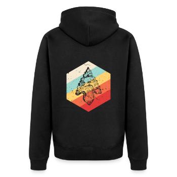 Pfeilspitzenjagd Artefakte Bogenschießen - Unisex Premium Bio Zip Hoodie - Schwarz - Hinten - Nico (187cm)