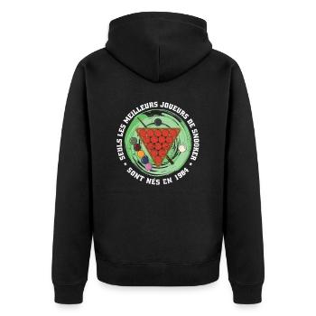 Französisch Snooker-Spieler Jahrgang 1984 - Unisex Premium Bio Zip Hoodie - Schwarz - Hinten - Nico (187cm)