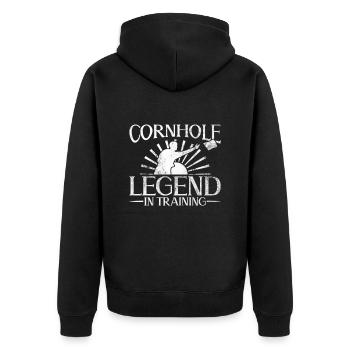 Cornhole Legend en formation - Funny Cornhole - Veste à capuche bio Premium Unisexe - noir - Dos - Nico (187cm)