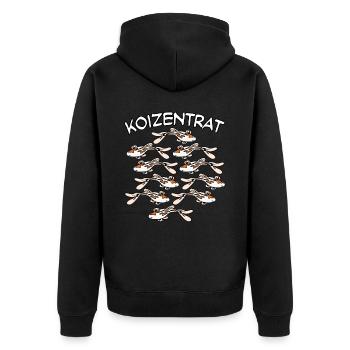 Koi Konzentrat Karpfen Koizentrat Kois - Unisex Premium Bio Zip Hoodie - Schwarz - Hinten - Nico (187cm)