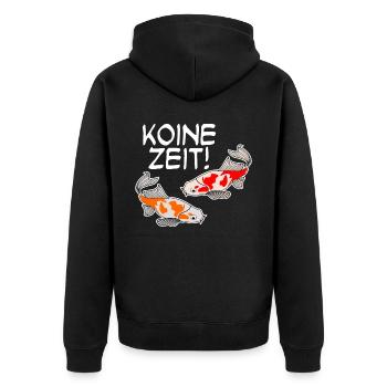 Koi Karpfen Keine Zeit Kois - Unisex Premium Bio Zip Hoodie - Schwarz - Hinten - Nico (187cm)