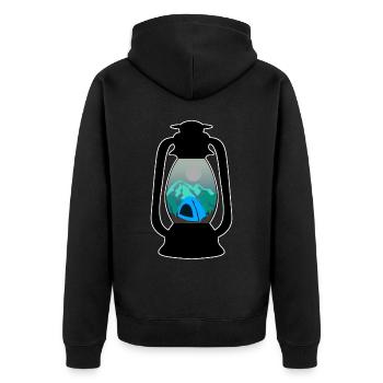 Randonnée Camping Lampe Lanterne Trekking - Veste à capuche bio Premium Unisexe - noir - Dos - Nico (187cm)