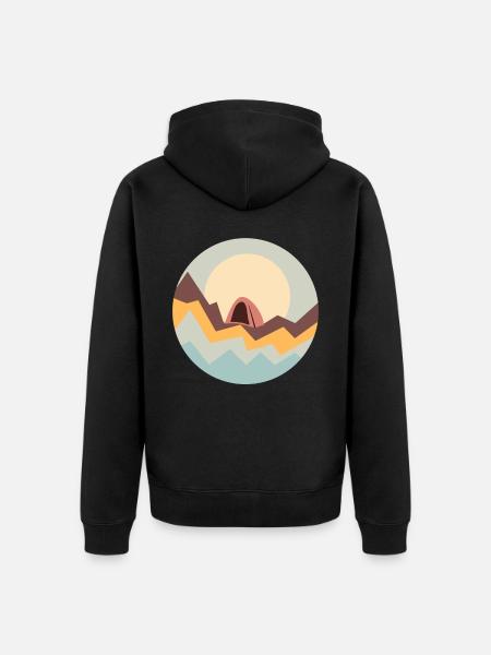 Mountaineering Trekking Hiking Camping - Unisex Premium Organic Zip Hoodie - black