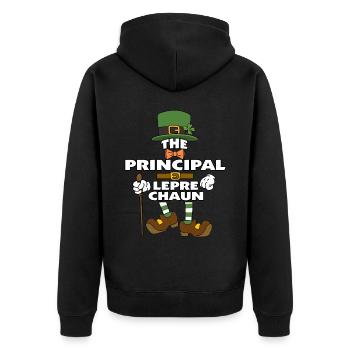 Le lutin principal St Patrick’s Day - Veste à capuche bio Premium Unisexe - noir - Dos - Nico (187cm)