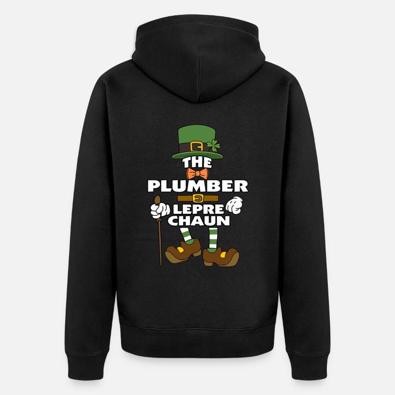 Le lutin plombier St Patrick - Veste à capuche bio Premium Unisexe - noir