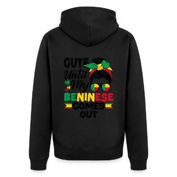Béninois Bénin Drapeau Béninois Citation - Veste à capuche bio Premium Unisexe - noir - Dos - Nico (187cm)
