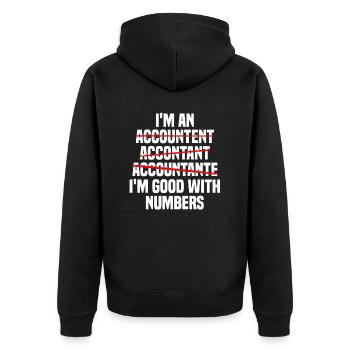 Examen d’auditeur fiscal - Veste à capuche bio Premium Unisexe - noir - Dos - Nico (187cm)
