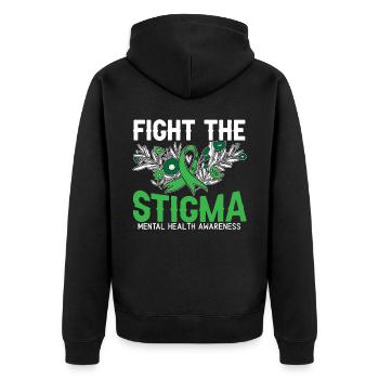Combattre la stigmatisation Sensibilisation à la santé mentale - Veste à capuche bio Premium Unisexe - noir - Dos - Nico (187cm)