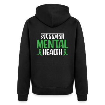 Prévention du suicide Sensibilisation à la santé mentale - Veste à capuche bio Premium Unisexe - noir - Dos - Nico (187cm)