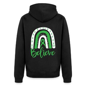 Suizidprävention Bewusstsein für psychische Gesundheit - Unisex Premium Bio Zip Hoodie - Schwarz - Hinten - Nico (187cm)
