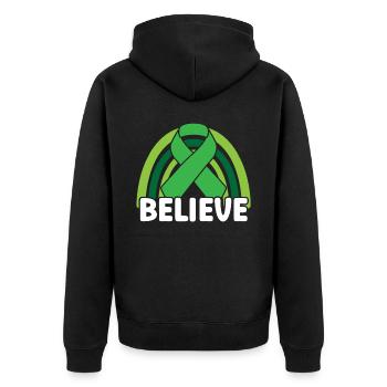 Suizidprävention Bewusstsein für psychische Gesundheit - Unisex Premium Bio Zip Hoodie - Schwarz - Hinten - Nico (187cm)