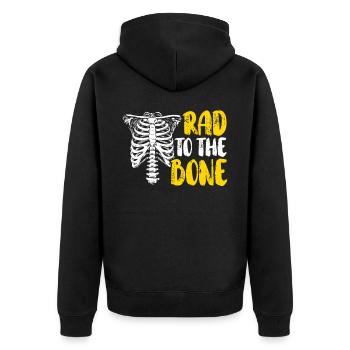 Rad To The Bone Rad Tech Radiologie-Radiologe - Unisex Premium Bio Zip Hoodie - Schwarz - Hinten - Nico (187cm)