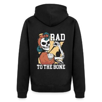Rad To The Bone Rad Tech Radiologie-Radiologe - Unisex Premium Bio Zip Hoodie - Schwarz - Hinten - Nico (187cm)