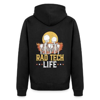 Rad Tech Röntgenradiologie Radiologe Radiologe - Unisex Premium Bio Zip Hoodie - Schwarz - Hinten - Nico (187cm)