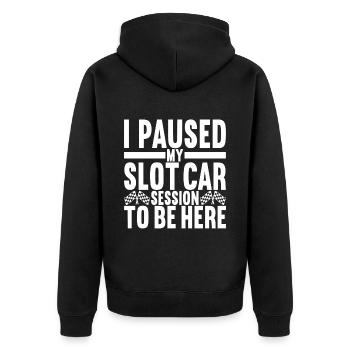 Slotcar Slotracing - Unisex Premium Bio Zip Hoodie - Schwarz - Hinten - Nico (187cm)