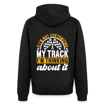 Slotcar Slotracing - Unisex Premium Bio Zip Hoodie - Schwarz - Hinten - Nico (187cm)