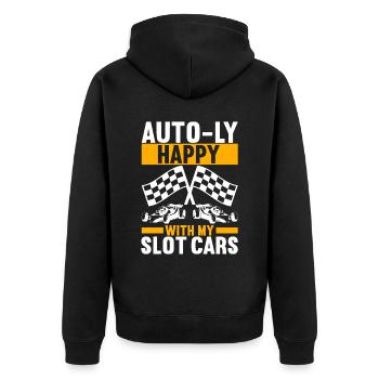 Slotcar Slotracing - Unisex Premium Bio Zip Hoodie - Schwarz - Hinten - Nico (187cm)
