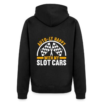 Slotcar Slotracing - Unisex Premium Bio Zip Hoodie - Schwarz - Hinten - Nico (187cm)