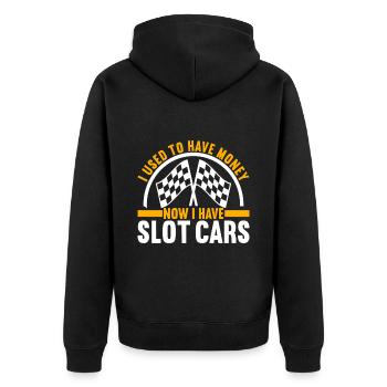 Slotcar Slotracing - Unisex Premium Bio Zip Hoodie - Schwarz - Hinten - Nico (187cm)