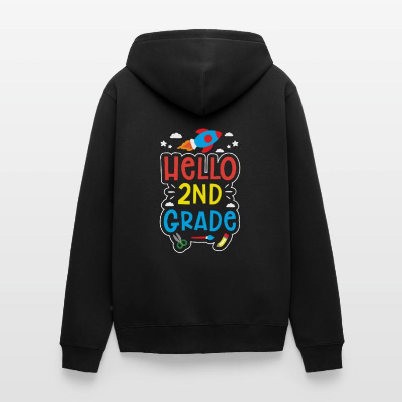 Hello 2nd Class Second Class Second Grader Unisex Premium Organic Zip Hoodie