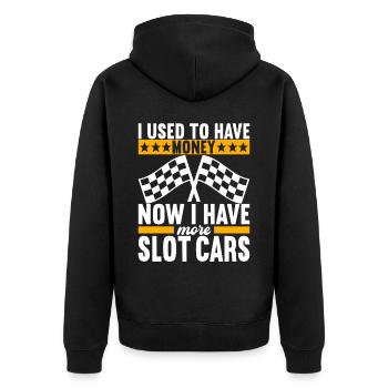 Slotcar Slotracing - Unisex Premium Bio Zip Hoodie - Schwarz - Hinten - Nico (187cm)