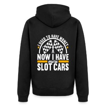 Slotcar Slotracing - Unisex Premium Bio Zip Hoodie - Schwarz - Hinten - Nico (187cm)