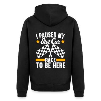 Slotcar Slotracing - Unisex Premium Bio Zip Hoodie - Schwarz - Hinten - Nico (187cm)