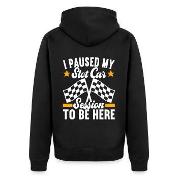 Slotcar Slotracing - Unisex Premium Bio Zip Hoodie - Schwarz - Hinten - Nico (187cm)