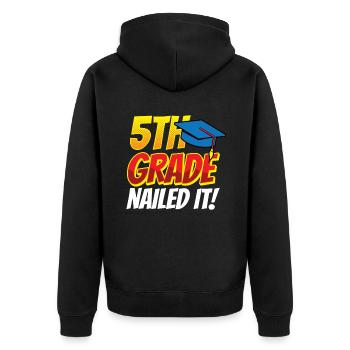 5th grade completed fifth grade school fifth - Unisex Premium Organic Zip Hoodie - black - Back - Nico (187cm)
