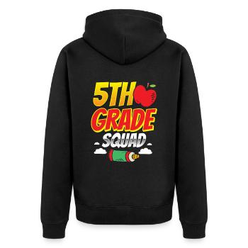 5 Klasse Team Schule Fünftklässler Fünfte - Unisex Premium Bio Zip Hoodie - Schwarz - Hinten - Nico (187cm)
