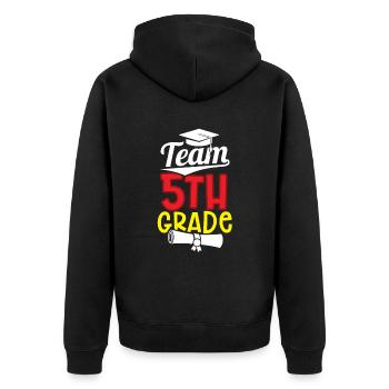 Team 5 Class School Fifth Grader Fifth - Unisex Premium Organic Zip Hoodie - black - Back - Nico (187cm)