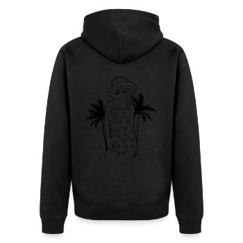 Coconut Girl Aesthetic Anime Girl Summer Outfit - Unisex Premium Bio Zip Hoodie - Schwarz - Hinten - Nico (187cm)