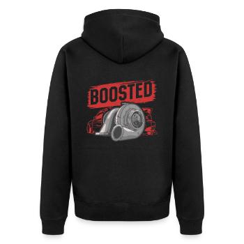 Turbocharger Boosted - Turbo & Tuning - Unisex Premium Organic Zip Hoodie - black - Back - Nico (187cm)