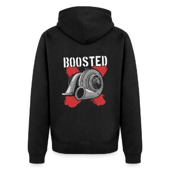 Turbocharger Boosted - Turbo & Tuning - Unisex Premium Organic Zip Hoodie - black - Back - Nico (187cm)