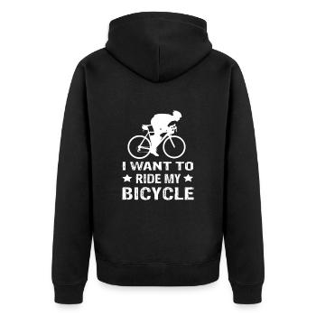 Vélo de route Je veux faire du vélo - Veste à capuche bio Premium Unisexe - noir - Dos - Nico (187cm)