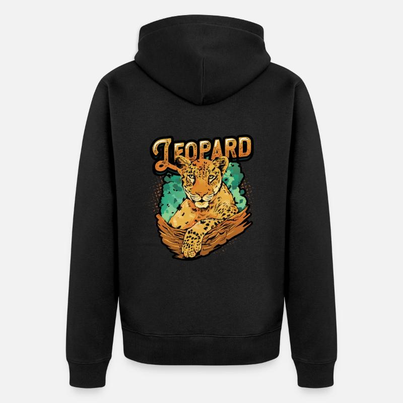 Leopard Lover Leopard Print - Unisex Premium Bio Zip Hoodie - Schwarz