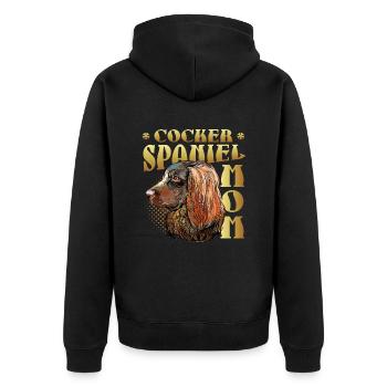 Cocker Spaniel Mom - Unisex Premium Organic Zip Hoodie - black - Back - Nico (187cm)