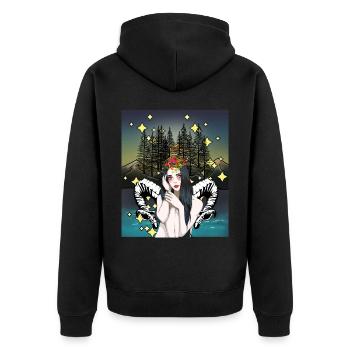 Rêve Fantaisie Elfe Créatures mythiques Contes de fées magiques - Veste à capuche bio Premium Unisexe - noir - Dos - Nico (187cm)