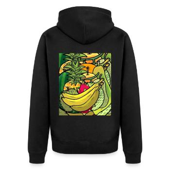 Été fruits exotiques juteux fruits fruits vitamines - Veste à capuche bio Premium Unisexe - noir - Dos - Nico (187cm)