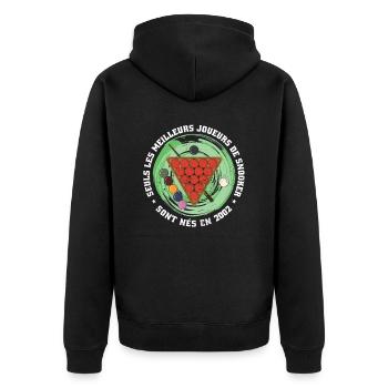 Französisch Snooker-Spieler Jahrgang 2002 - Unisex Premium Bio Zip Hoodie - Schwarz - Hinten - Nico (187cm)