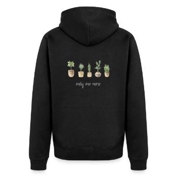 Nur Noch Eine Pflanze, Gartenbau Blumengarten - Unisex Premium Bio Zip Hoodie - Schwarz - Hinten - Nico (187cm)