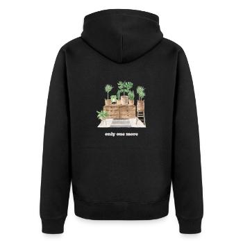 Nur Noch Eine Pflanze, Gartenbau Blumengarten - Unisex Premium Bio Zip Hoodie - Schwarz - Hinten - Nico (187cm)