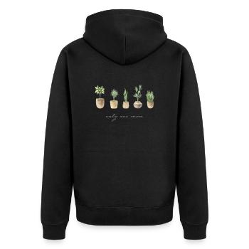 Nur Noch Eine Pflanze, Gartenbau Blumengarten - Unisex Premium Bio Zip Hoodie - Schwarz - Hinten - Nico (187cm)