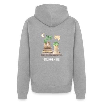 Only one plant left, horticulture flower garden - Unisex Premium Organic Zip Hoodie - heather grey - Back - Nico (187cm)
