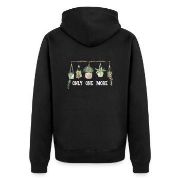 Nur Noch Eine Pflanze, Gartenbau Blumengarten - Unisex Premium Bio Zip Hoodie - Schwarz - Hinten - Nico (187cm)